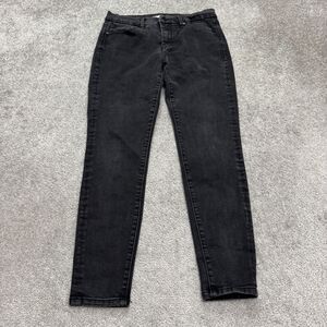 Habitual Elli Skinny Crop Denim Jeans Womens 29 Black High Rise Stretch 29x26